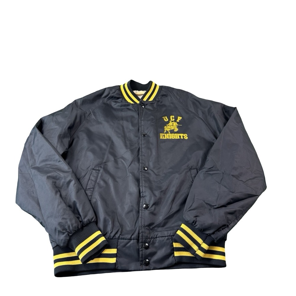 Chalkline UCF Knights 1970s Snap Front Satin Jacket Size Mens Medium